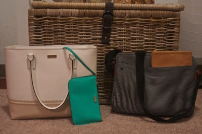 These are two of my favorite carry-ons, both big enough for my laptop and a read. Both have a clutch for my I.D., debit and boarding pass. Photo credit Brooke Stobbe