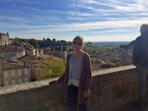 While the view of St. Emilion is beautiful from the church, I would've loved to have gotten a picture without another tourist.
